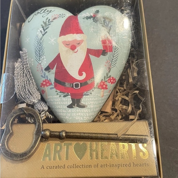 Demdaco Art Hearts Ornament Santa Key Tassel Hanging or Standing Christmas Blue - Picture 3 of 4